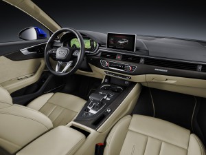 Neues Cockpit-Design: Im Innenraum des neuen Audi A4 und A4 Avant hat sich vieles verändert. Auch das Audi virtual cockpit – der große Monitor statt Kombiinstrument – ist optional erhältlich. (Werksfoto)